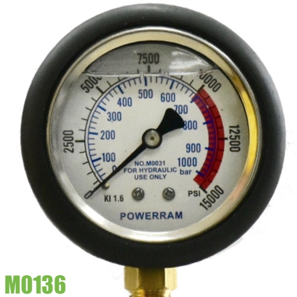 Đồng hồ áp suất dầu thủy lực M0136 đường kính ngoài 100mm.